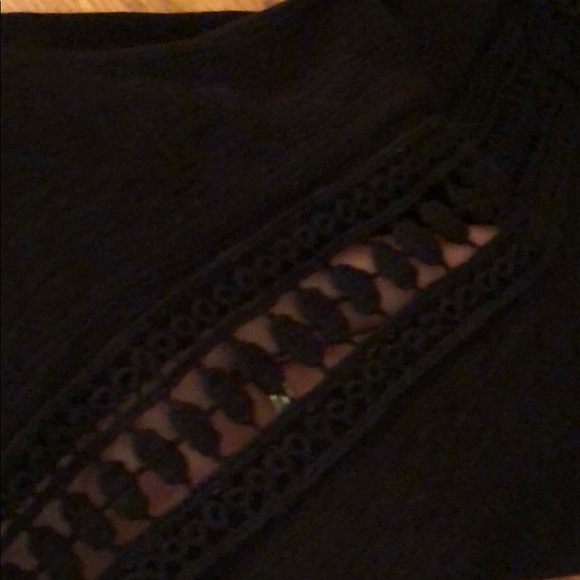 Black Tank w Lace + Embroidered Accents - Picture 5 of 5
